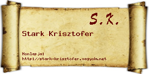 Stark Krisztofer névjegykártya